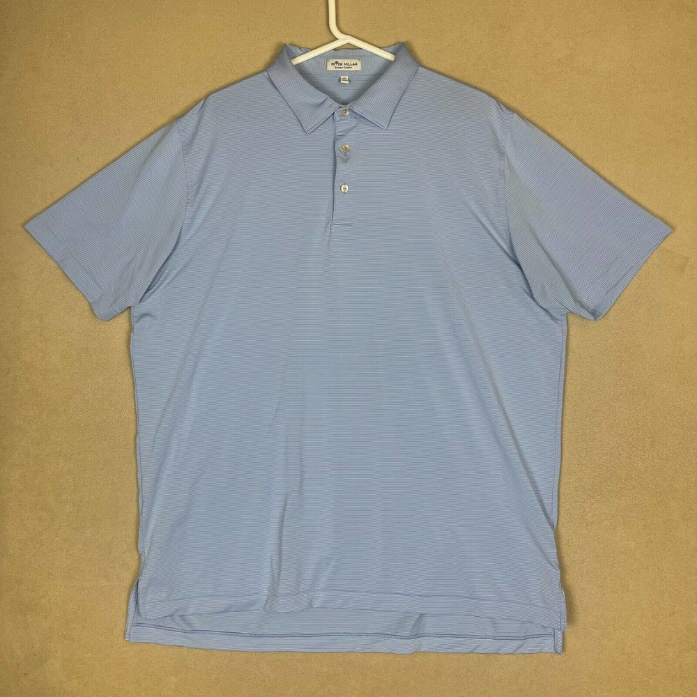 Peter Millar Polo Shirt Adult Extra Large Blue Golf Summer Comfort Rugby Mens